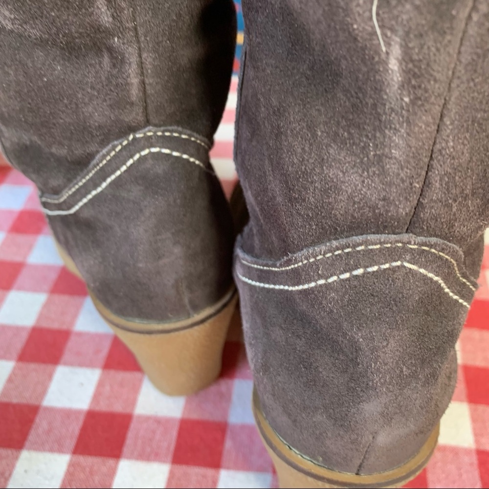 EMU AUSTRALIA Warm Brown Waratah Suede Sheepskin Sherpa Wedge Boots, 9 - Picture 12 of 13